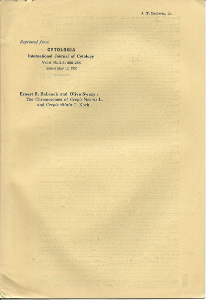 15 offprints by Ernest B. Babcock American plant geneticist