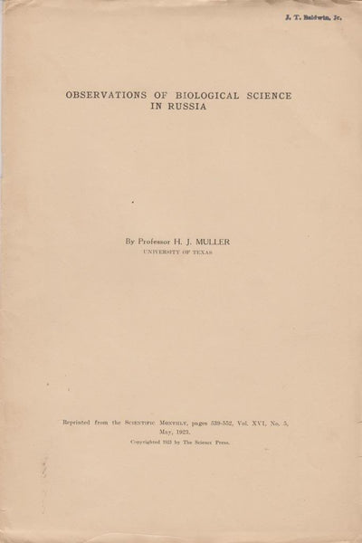 Observations of Biological Science in Russia