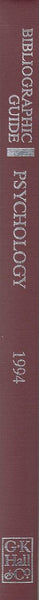 Bibliographic Guide to Psychology : 1994: Bibliographic Guides (Gk Hall Bibliographic Guide to Psychology)