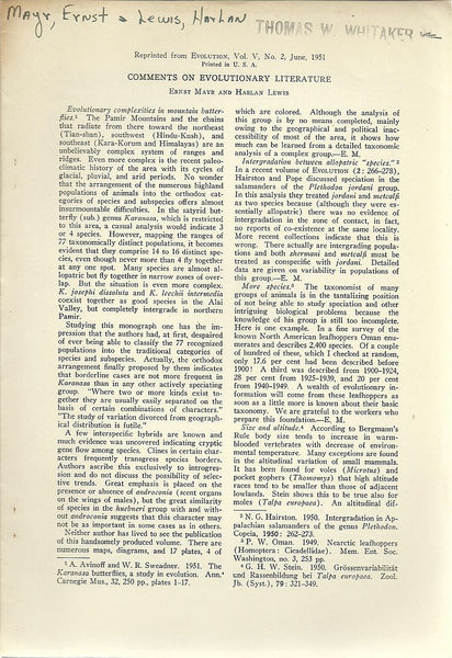 Comments on Evolutionary Literature