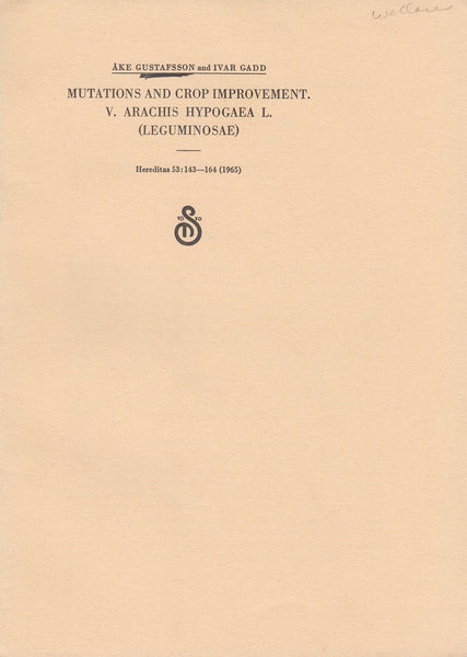 Mutations and Crop Improvement V. Arachis Hypogaea L. (Leguminosae)