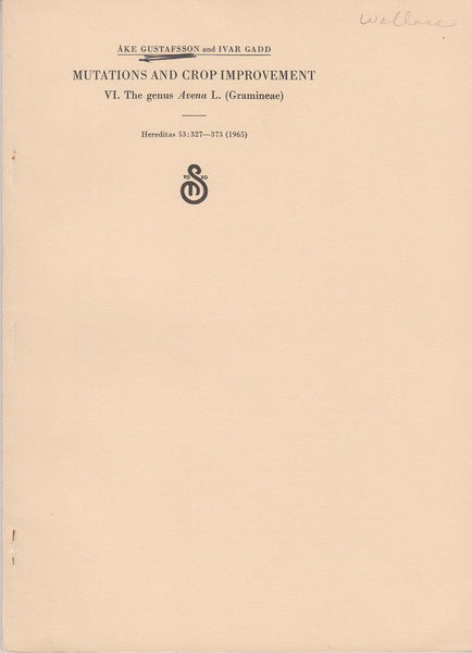 Mutations and Crop Improvement VI. The Genus Avena L. (Gramineae)