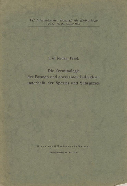 Die Terminologie der Formen und aberranten Individuen innerhalb der Spezies und Subspezies