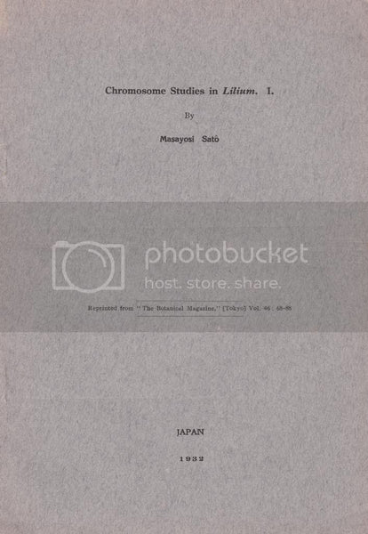 Chromosome Studies in Lilium I.