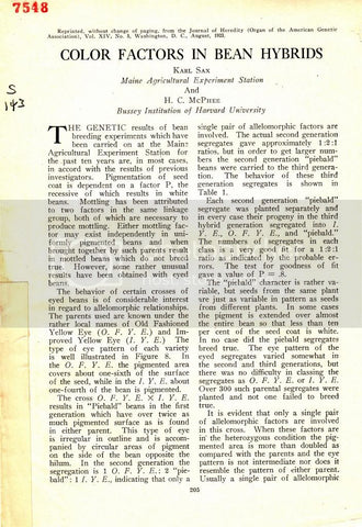 Color Factors in Bean Hybrids