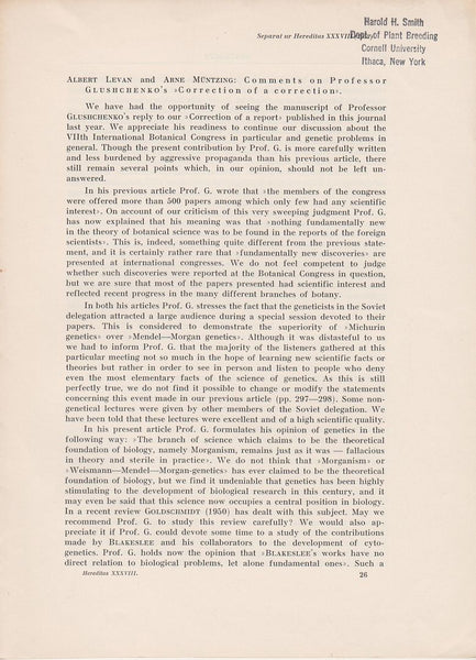 Comments on Professor Glushchenko's "Correction of a Correction"