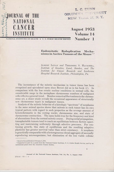 Endomitotic Reduplication Mechanisms in Ascites Tumors of the Mouse
