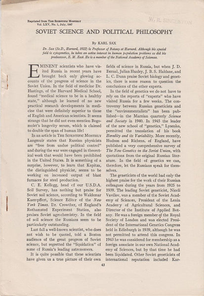 Soviet Science and Political Philosophy