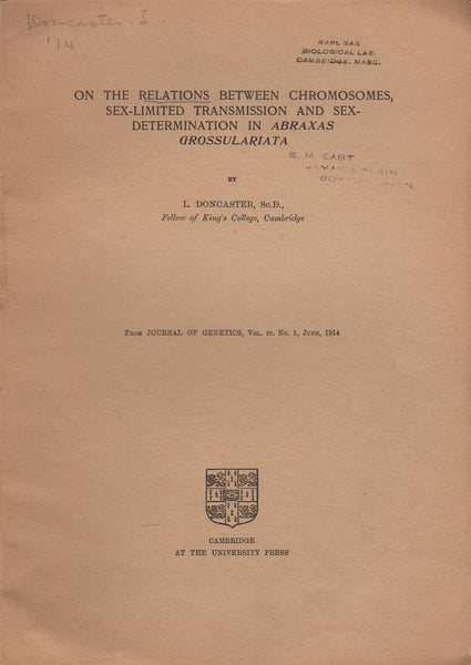 On the Relations Between Chromosomes, Sex-Limited Transmission and Sex-Determination in Abraxas Grossulariata