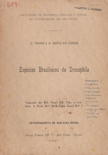 Especies Brasileiras de Drosophila