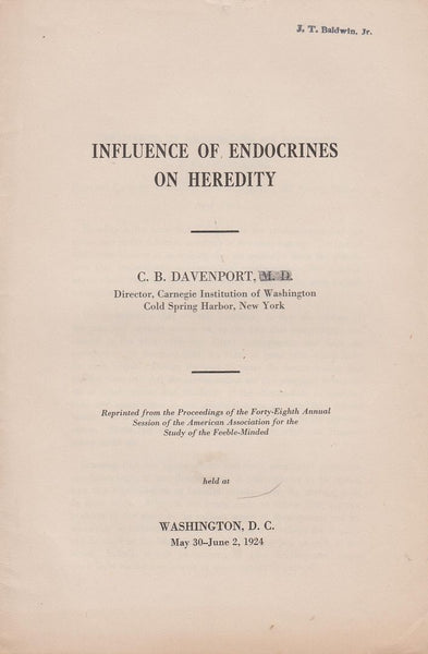 Influence of Endocrines on Heredity