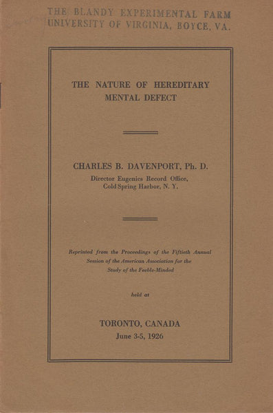 The Nature of Hereditary Mental Defect