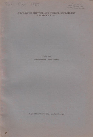 Chromosome Behavior and Nuclear Development in Tradescantia