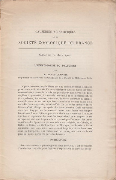 L'Hematozoaire du Paludisme