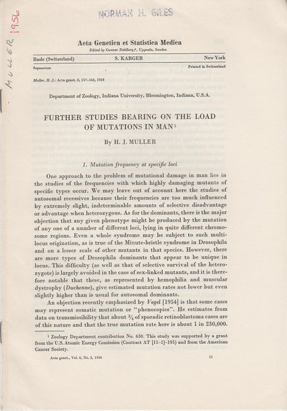 Further Studies Bearing on the Load of Mutations in Man