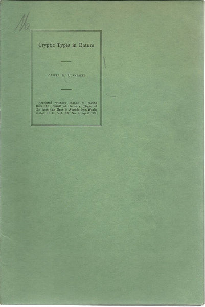 Cryptic types in Datura due to chromosomal interchange, and their geographical distribution.