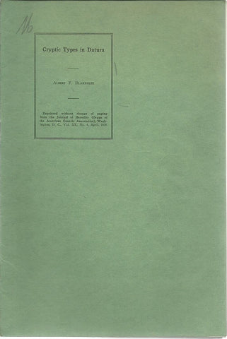 Cryptic types in Datura due to chromosomal interchange, and their geographical distribution.