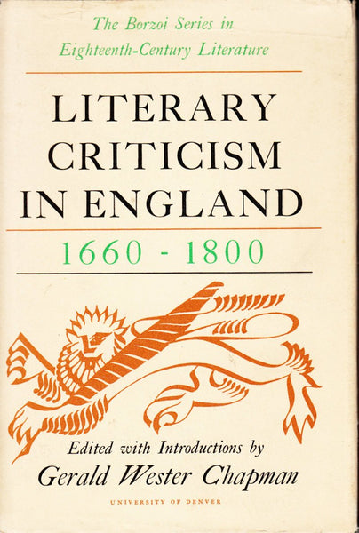 Literary Criticism in England 1660-1800
