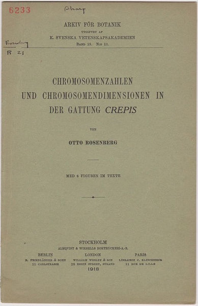 Chromosomenzahlen und Chromosomendimensionen in der Gattung Crepis