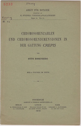Chromosomenzahlen und Chromosomendimensionen in der Gattung Crepis