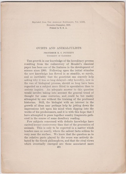 Ovists and Animalcultist
