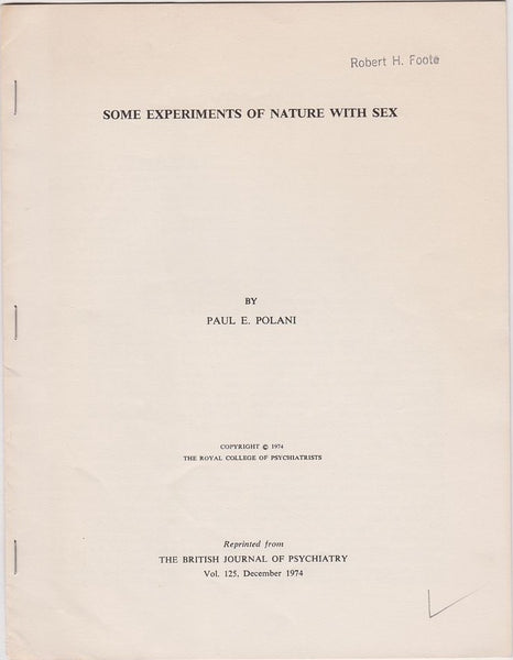 Some Experiments of Nature with Sex