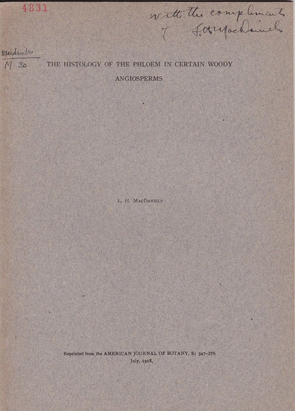 The Histology of the Phloem in Certain Woody Angiosperms