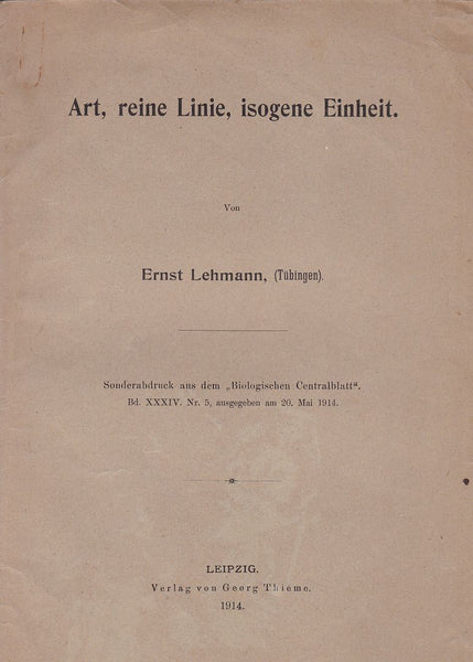 Art, reine Linie, isogene Einheit