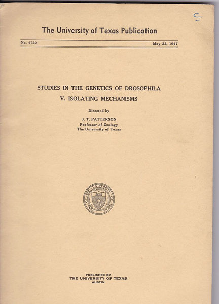 Studies in the genetics of Drosophila. (V) Isolating Mechanisms