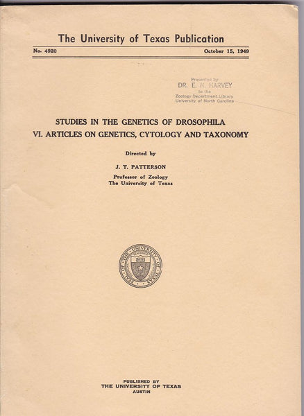 Studies in the genetics of Drosophila. (VI) Articles on Genetics, Cytology and Taxonomy