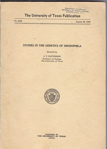 Studies in the genetics of Drosophila
