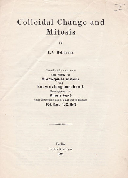 Colloidal Change and Mitosis