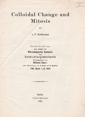 Colloidal Change and Mitosis