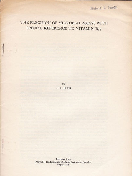The Precision of Microbial Assays with Special Reference to Vitamin B12