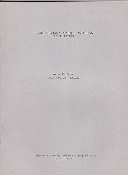 Developmental Analysis of Amphibian Pigmentation