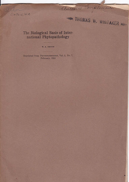 The Biological Basis of International Phytopahology