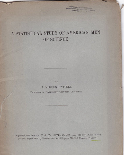 A statistical study of American Men of Science
