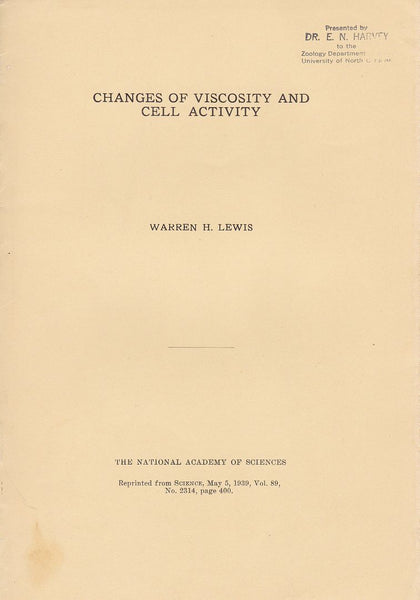 Changes of Viscosity and Cell activity