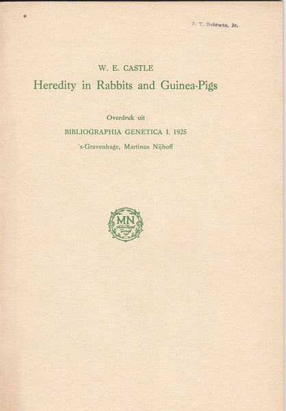 Heredity in Rabbits and Guinea-Pigs