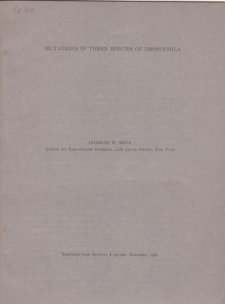 Mutations in Three Species of Drosophila