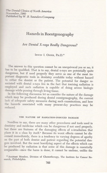 Hazards in Roentgenography