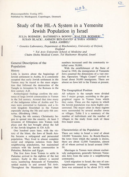 Study of the HL-A System in a Yemenite Jewish Population in Israel
