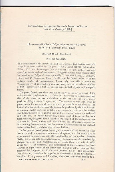 Chromosome Studies in Tulipa and some related Genera
