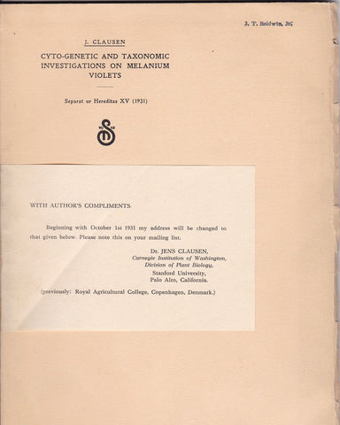 Cyto-Genetic and Taxonomic Investigations on Melanium Violet