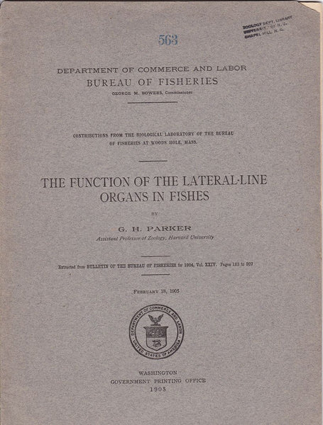 The Function of the Lateral-Line Organs In Fishes