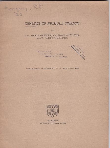 Genetics of Primula Sinensis