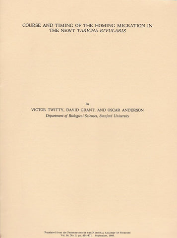 Course and Timing of the Homing Migration in the Newt Taricha Rivularis