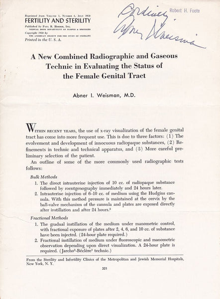 A New Combined Radiographic and Gaseous Technic in Evaluating the status of the Female Genital tract