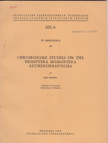 Chromosome studies on the Hemiptera Homoptera Auchenorrhyncha