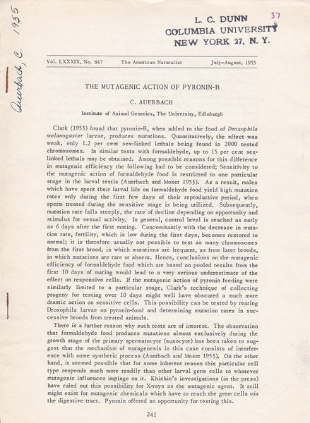The Mutagenic Action of Pyronin-B